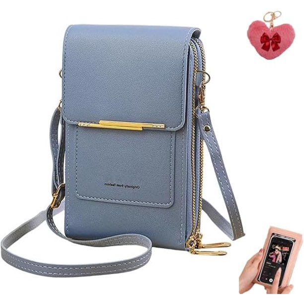 Bolso bandolera pantalla táctil mujer antirrobo móvil monedero impermeable cuero hombro organizador llaves