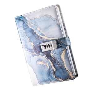 Bothyi - Diario Con Candado Personal A5 De Piel Sintética, Cuaderno Con Cierre, Para Niños, Color Azul Oscuro