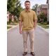 thumbnail image 2 of INSPIRE CHIC Camisa Polo Retro para Hombre de Manga Corta Verano Camisas Polo Vintage XL Caqui, 2 of 5
