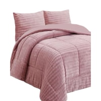 Genérico - Cubrecama Con Chiporro Con Relieve 2P Rosa