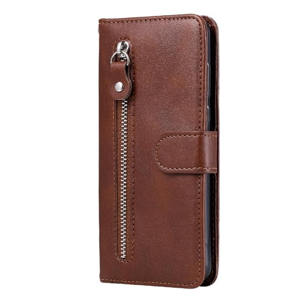 Funda con Cremallera para Samsung Galaxy S22 Plus 5G, Carcasa Cartera de Cuero PU con Soporte y Tarjetero