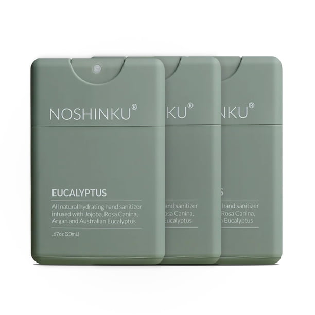 Desinfectante para manos Noshinku, bolsillo recargable, eucalipto, 50 ml, paquete de 3