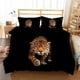 thumbnail image 1 of Leopard Tiger Print Quilt Duvet Cover Set Double Bed Linen Queen Comforter Cover3-Piece Bedding Set, 1 of 5