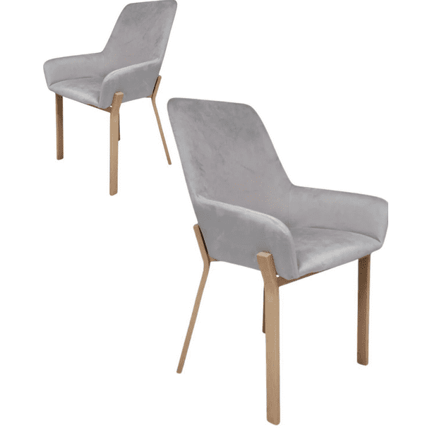 Pack 2 Sillas De Comedor Brito Con Apoyabrazos - Gris