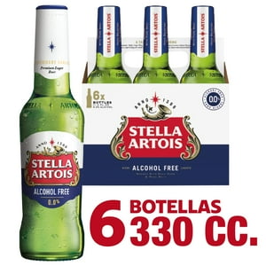 Cerveza Stella Artois 0.0 Ow Sin Alcohol Pack X6 Botella 330 Cc