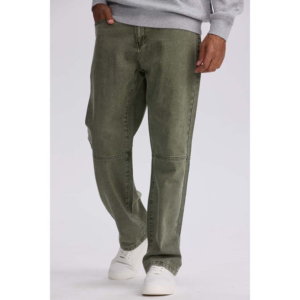 Jeans Hombre Retro Skater Verde Militar Claro