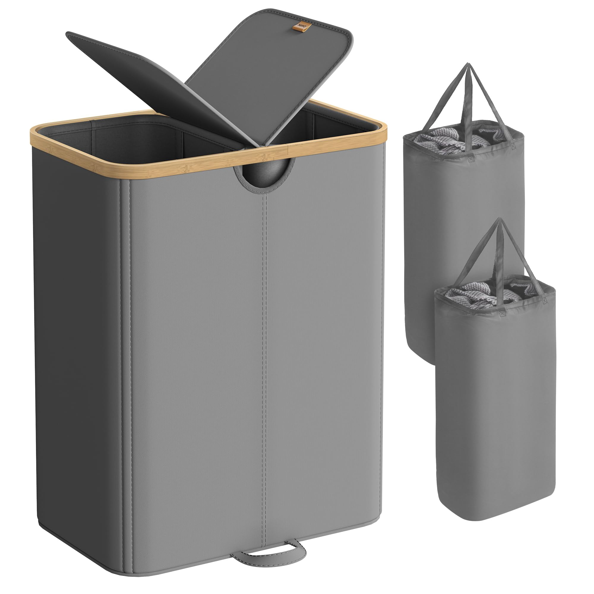 Cesto Para La Ropa Songmics De 2 Compartimentos, 150 L, Con Tapas