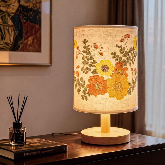 Lámpara de Mesa Floral Amarilla Hecha a Mano Xmpmrb