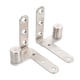 thumbnail image 1 of Un par de bisagras de puerta pivotante, árbol de bisagra de desplazamiento pesado de 5 mm de espesor, bisagras de puerta de patio, usadas para barandillas y puertas de madera. (no las bisag, 1 of 3