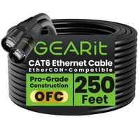 Cable Ethernet Gearit Blindado Cat6 Ethercon De 250 Pies, Negro