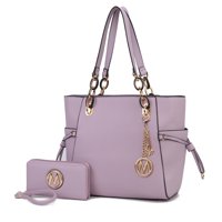 Cartera Mkf Collection + Billetera Cuero Vegano, Lila