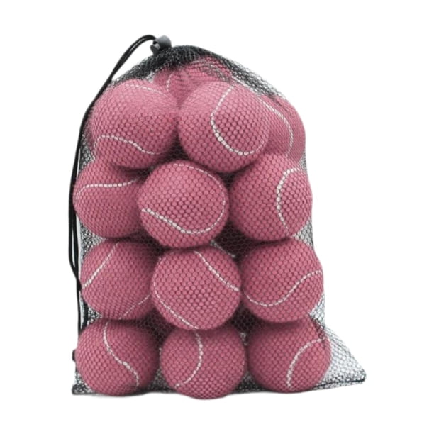 20 pelotas de tenis elásticas de 2,52 pulgadas de diámetro, pelotas de juguete para perros de entrenamiento elásticas, pelotas de entrenamiento resist Rosa claro