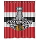 thumbnail image 1 of Cortina de ducha de los Chicago Blackhawks, juego de cortina de baño con ganchos, tamaño 60 x 72 pulgadas, 1 of 3