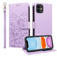 Funda Billetera Foxdock Compatible Con Iphone 11 , Diseño Perrito Tierno, Ranuras Para Tarjetas Y Soporte Plegable