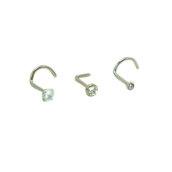 Pack 3 Piercing Nostril S Y L Zirconia Titanio Astm F136 20g
