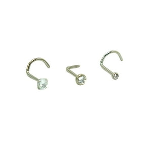 Elbauldejuma - Pack 3 Piercing Nostril S Y L Zirconia Titanio Astm F136 20G
