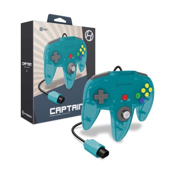 Control Hyperkin Captain para N64 color turquesa con cable de 3 m