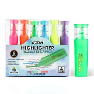 Gxin - Destacador Resaltador Set 6 Colores Marcadores Fluor