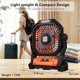 thumbnail image 5 of Ventilador de camping RORJOY 20000 mAh recargable con LED naranja, 5 of 7