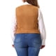 thumbnail image 3 of Agnes Orinda Trajes de Halloween para Mujeres Chalecos de Talla Grande Cuello en V Totalmente Forrado Botones Vestido de Trabajo Elegante Chaleco de Esmoquin Chaleco 2X Marrón, 3 of 6