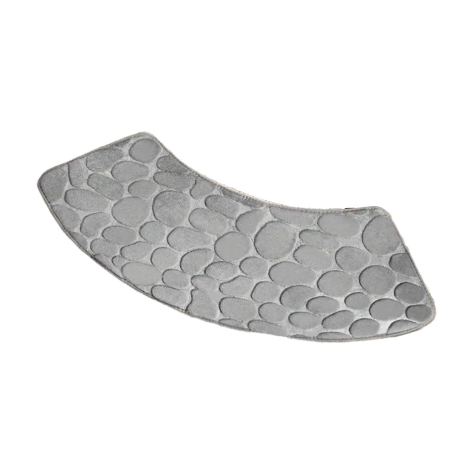 Magideal - Alfombra De Baño, Felpudo Para Ducha, Alfombra De Baño, Alfombra De Bañera, Alfombra De Corredor Con Diseño Curvo Hecha De Poliéster, De Fácil Cuidado Gris Claro