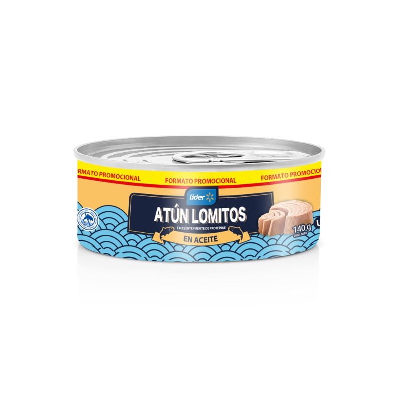 Atún Lomitos En Aceite Lata Drenado 91 g - Neto 140 g Lider
