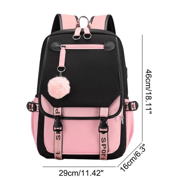 Twice Large Capacity USB Charging Book Bag Mochila Travel Bag Sana