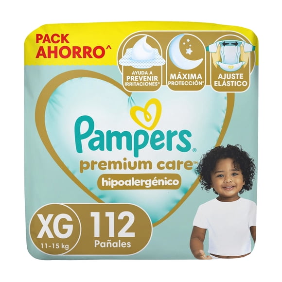 Pañales Pampers Premium Care XG, 112 Un
