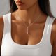 thumbnail image 2 of Collar JIKASI de Plata con Lariat en Y y CZ, 2 of 9