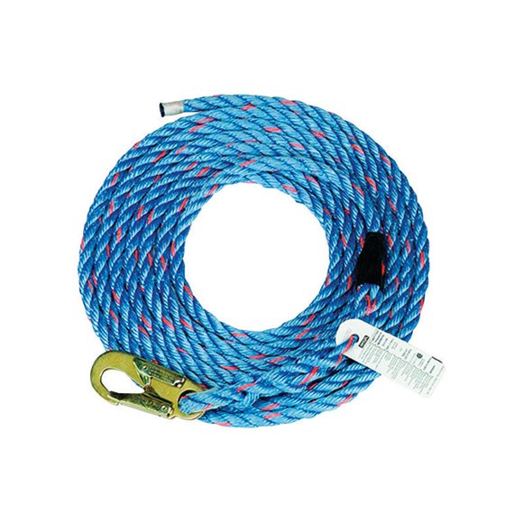 Cuerda con mosquetón Safety Works de poliéster/acero, 15 m, azul