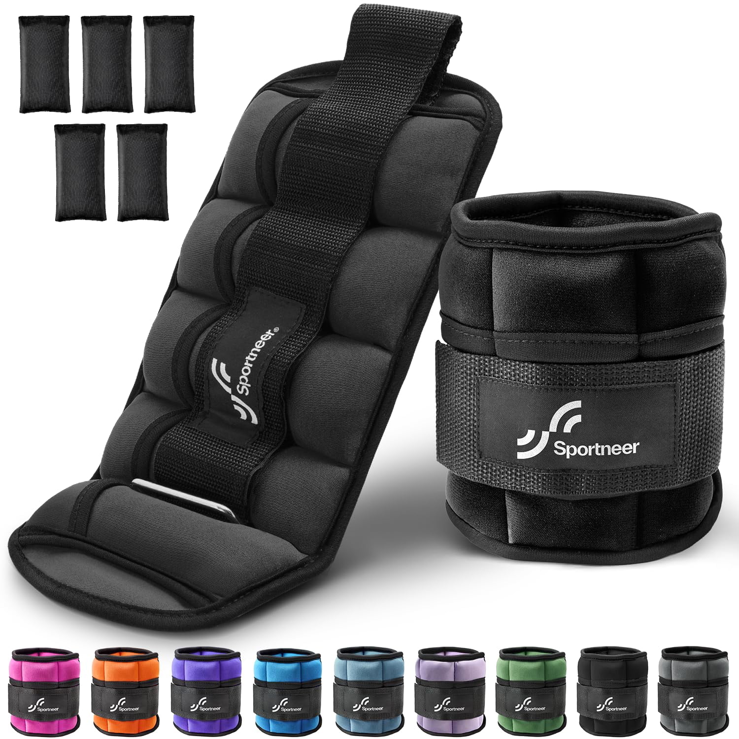 Pesas De Tobillo Sportneer Ajustables De 3,5 Kg Para Mujeres Y Hombres