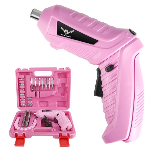 JENABOM - Juego De Destornilladores Eléctricos 47 En 1, Color Rosa, Con Luz Nocturna, Herramienta De Reparación Eléctrica Multifuncional Recargable, Ideal Para Reparaciones Y Mantenimiento Del Hogar.