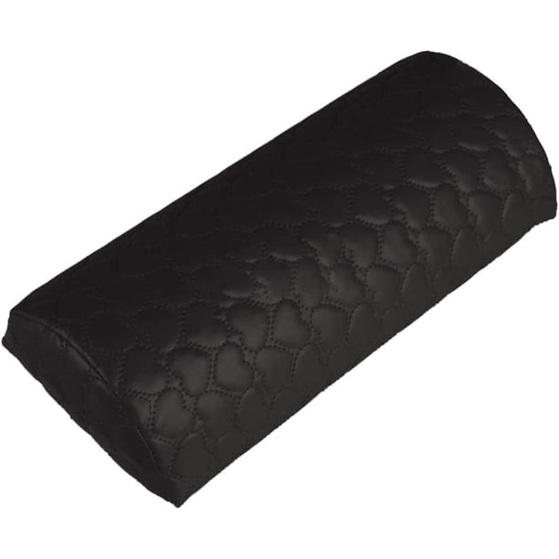 XmhyTop Cojín de Mano para Arte de Uñas, Almohadilla de Soporte de Mesa con Esponja Suave, Reposo de Manos para Salón de Manicura, Desmontable y Lavable, Color Negro