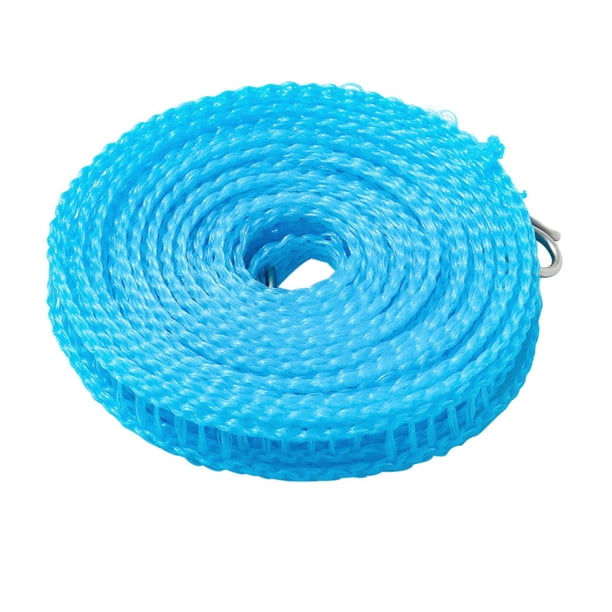 Tendedero para tender la ropa con gancho, resistente, para viaje, para ropa, para jardín, vacaciones, patio, interior o exterior, hotel , azul 500cm