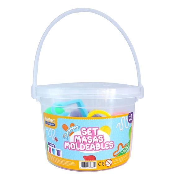 KIT MASAS MOLDEABLES Y MOLDES COLORES FLUOR