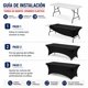 thumbnail image 3 of Pack 6 Funda Mantel De Tela Spandex Negro Mesa Rectangular 183x75x75 Cm Banquetería Fiestas Patrias, 3 of 7