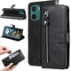 thumbnail image 4 of Funda con Cremallera para Motorola Moto E15, Carcasa Cartera de Cuero PU con Soporte y Tarjetero, 4 of 5