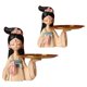 thumbnail image 2 of Juego De 2 Figuritas Chinas Han Y Tang Para Mujer, Bandeja De Exhibición, Adornos De Resina, 2 of 2