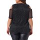 thumbnail image 3 of Agnes Orinda Blusas de Talla Grande para Mujeres con Lentejuelas Brillantes Hombro Descubierto Manga Corta Fiesta Blusas Básicas 1X Negro, 3 of 6