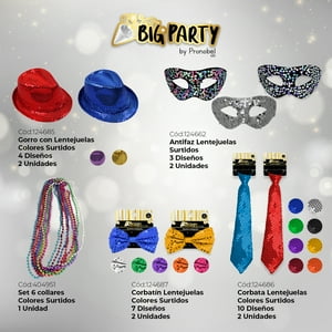 Pack Carnaval 14 Piezas Lentejuela Big Party