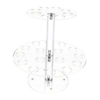 Magideal - Soporte De Cono De Helado De Doble Capa 24 Agujeros De Agujeros Diálogos 3 Cm Pantalla De Azúcar De Azúcar Rack De Palomitas De Maíz Transparente Para