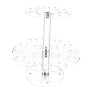 Magideal - Soporte De Cono De Helado De Doble Capa 24 Agujeros De Agujeros Diálogos 3 Cm Pantalla De Azúcar De Azúcar Rack De Palomitas De Maíz Transparente Para
