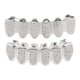 thumbnail image 1 of silver full crystal cz dientes parrillas tapa superior diente tapas silicona molduras, 1 of 3