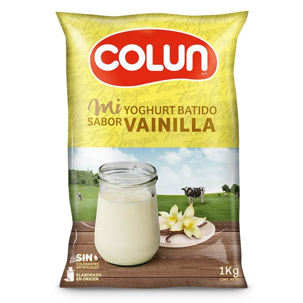 Yoghurt Batido Sabor Vainilla Bolsa 1 Kg Colun