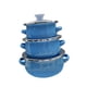 thumbnail image 5 of Juego De 3 Miniollas Esmaltadas, Juego De Utensilios De Cocina Portátiles Universales Esmaltados Para Cocinar En Casa, Azul Claro, 5 of 5