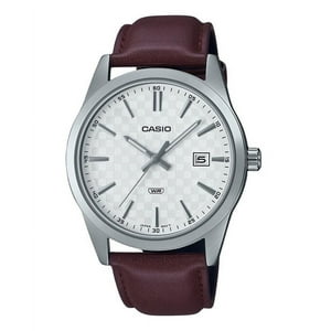 Reloj Casio Standard Analog Leather Strap White Dial Quartz Mtp-Vd03L-5A Men'S Watch