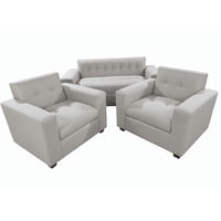 Muebles New - Juego De Living Tres Cuerpos Gris Lino