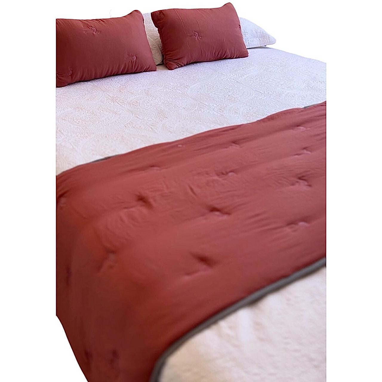 Todo Hogar Santiago De Chile - Set De Piecera Algondon Con Detalles Bordados + 2 Fundas De 45x45