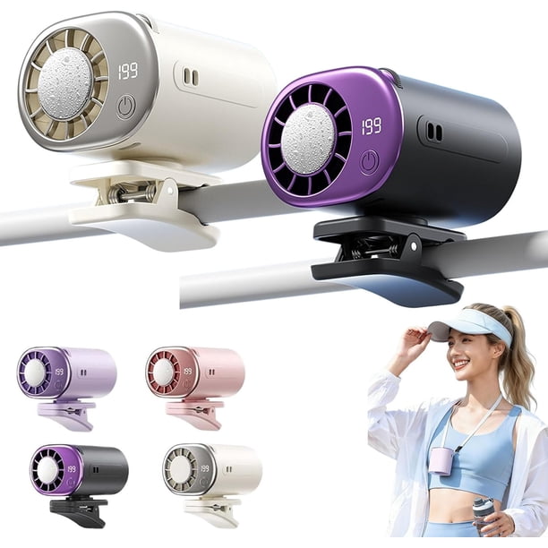 Ventilador clip coche LED 199 velocidades USB recargable refrigeración personal oficina
