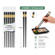 thumbnail image 2 of Pack 5 Pares / 10 Palillos Chinos Negros Reutilizables 24 cm, 2 of 3